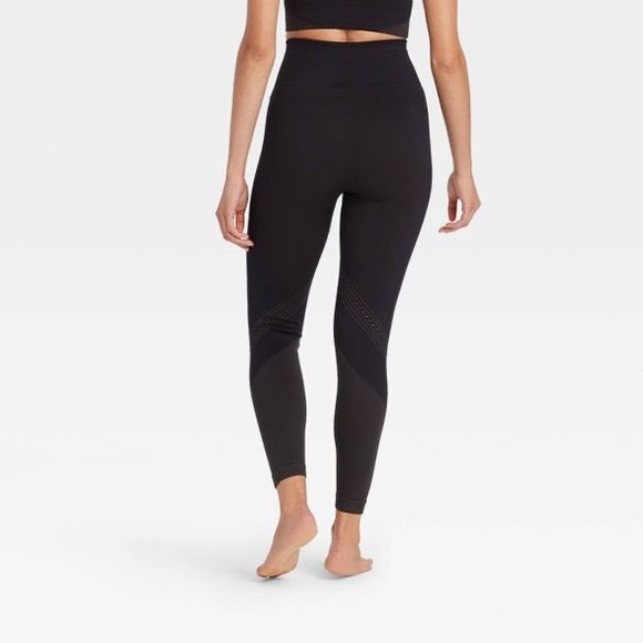 JoyLab Women's Leggings XL High-Rise Seamless 7/8 Black Activewear Workout New - Picture 2 of 10